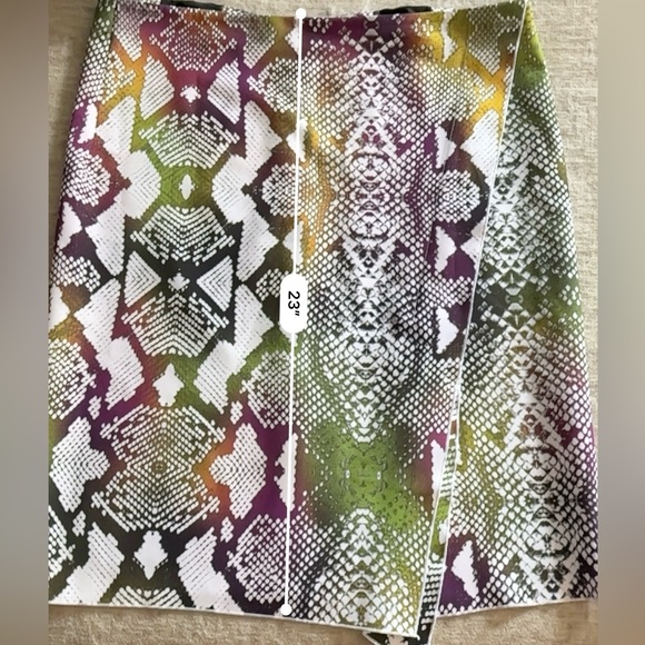 Worthington Snakeskin Print Colorful Zip back Skirt - Size 14 - Picture 7 of 8